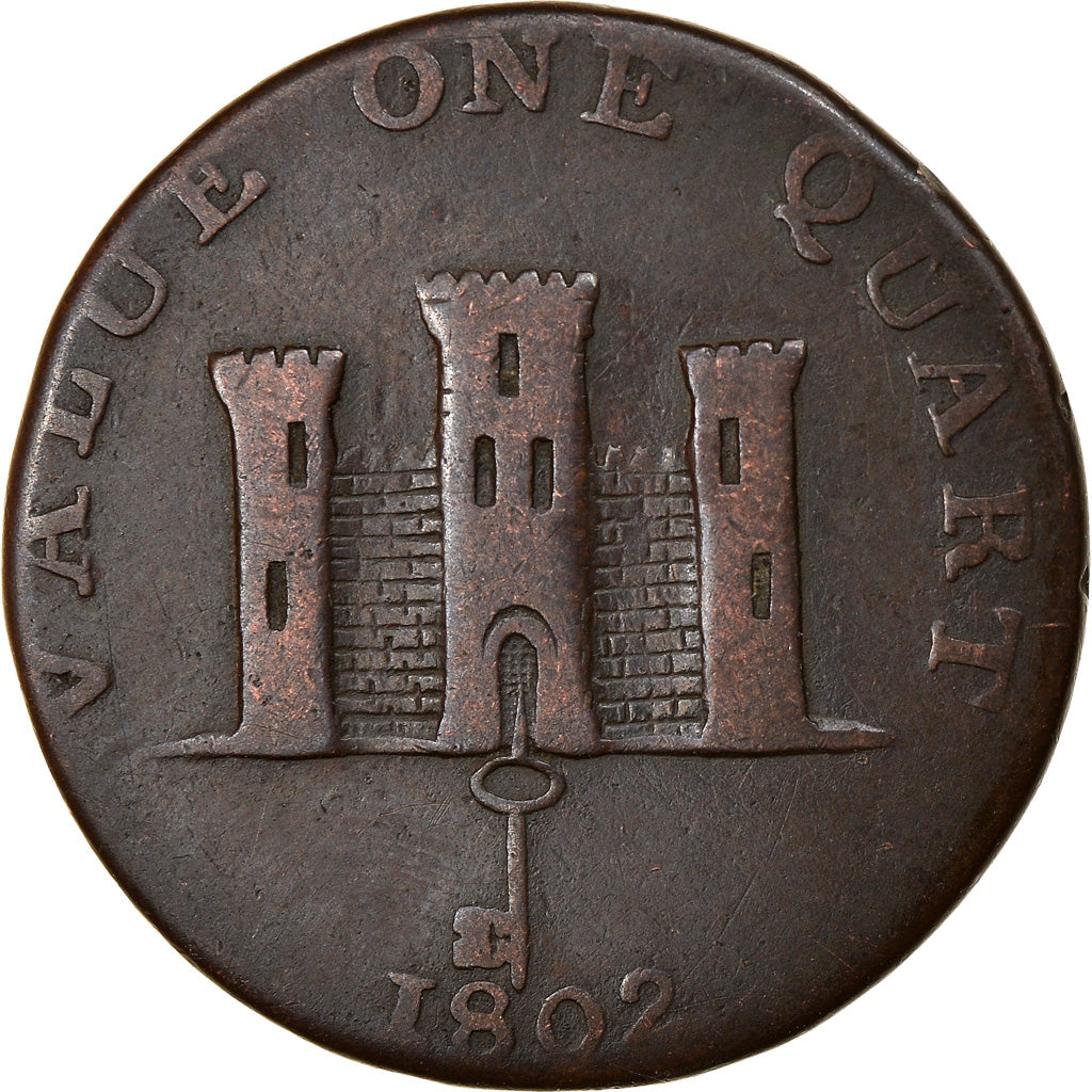 Münze, Gibraltar, Quart, 1802, S+, Kupfer, KM:Tn1