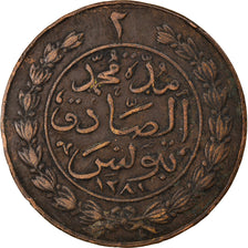 Moneta, Tunisia, TUNIS, Sultan Abdul Aziz with Muhammad al-Sadiq Bey, 2 kharub