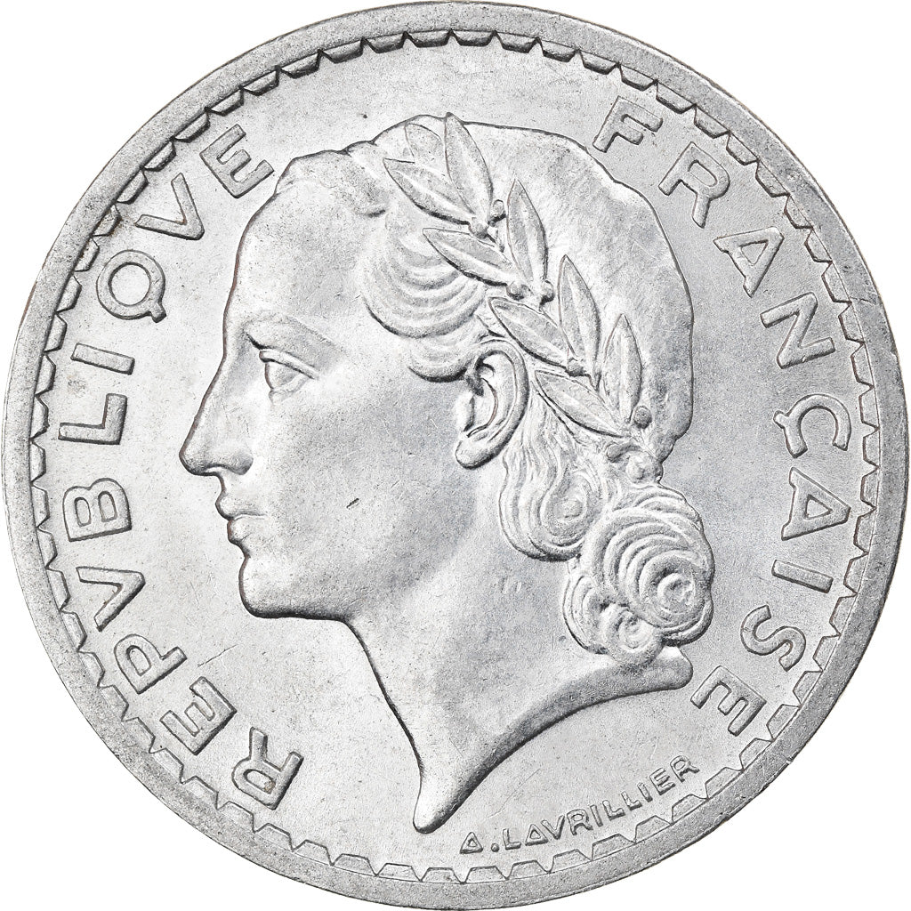 Coin, France, Lavrillier, 5 Francs, 1947, Paris, AU(55-58), Aluminum, KM:888b.1