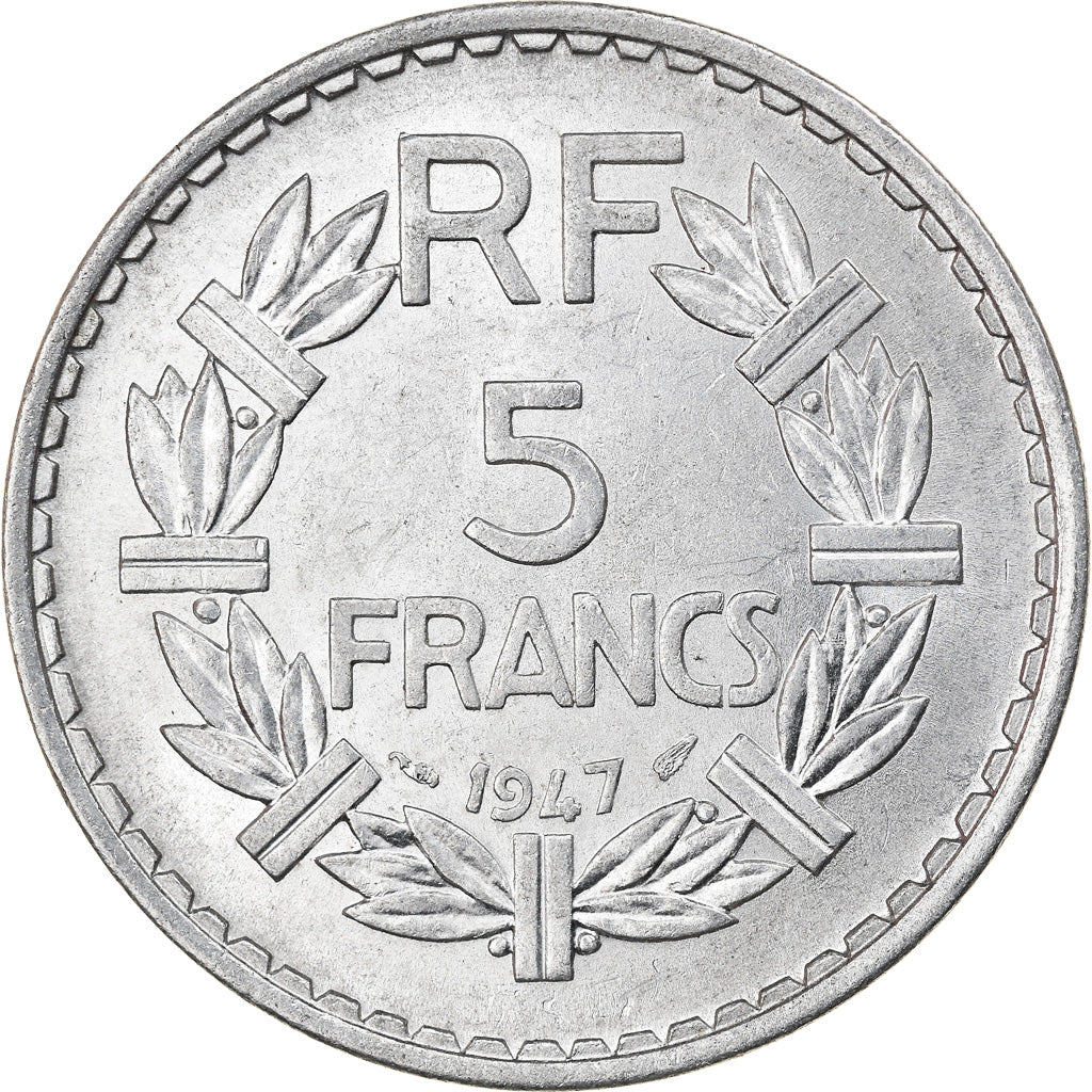 Coin, France, Lavrillier, 5 Francs, 1947, Paris, AU(55-58), Aluminum, KM:888b.1