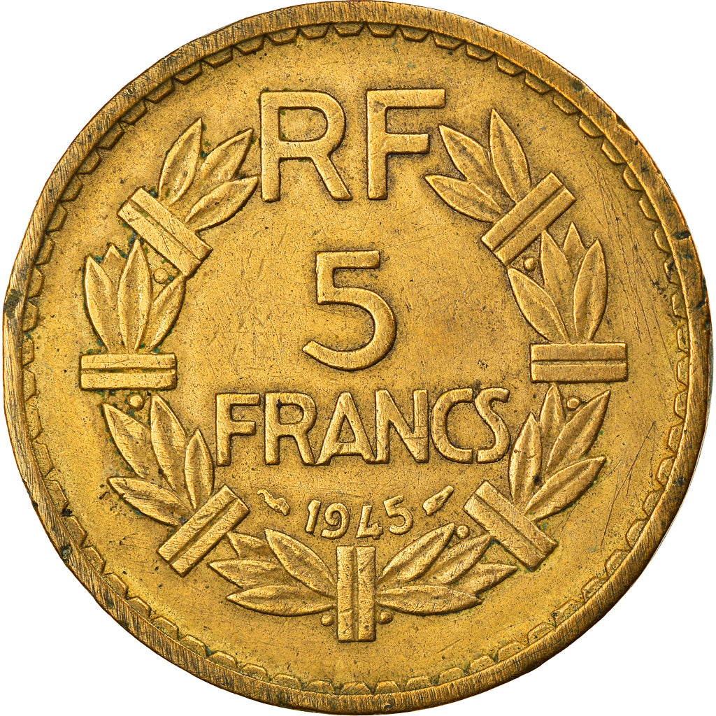 Coin, France, Lavrillier, 5 Francs, 1945, Paris, EF(40-45), Aluminum-Bronze