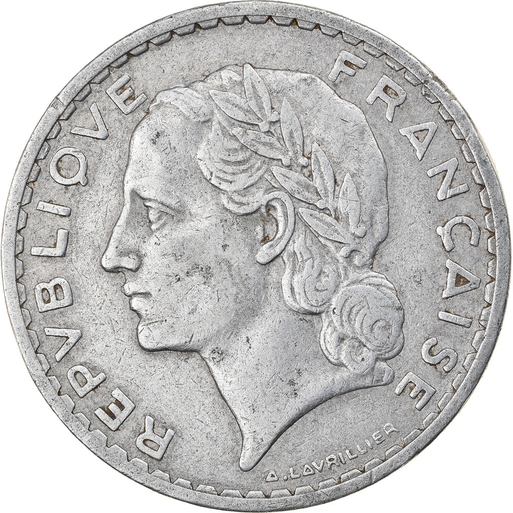 Coin, France, Lavrillier, 5 Francs, 1952, Paris, VF(30-35), Aluminum, KM:888b.1