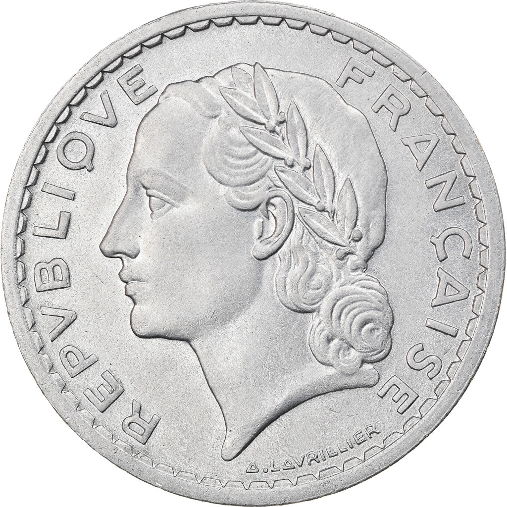 Moneta, Francia, Lavrillier, 5 Francs, 1949, Paris, SPL-, Alluminio, KM:888b.1