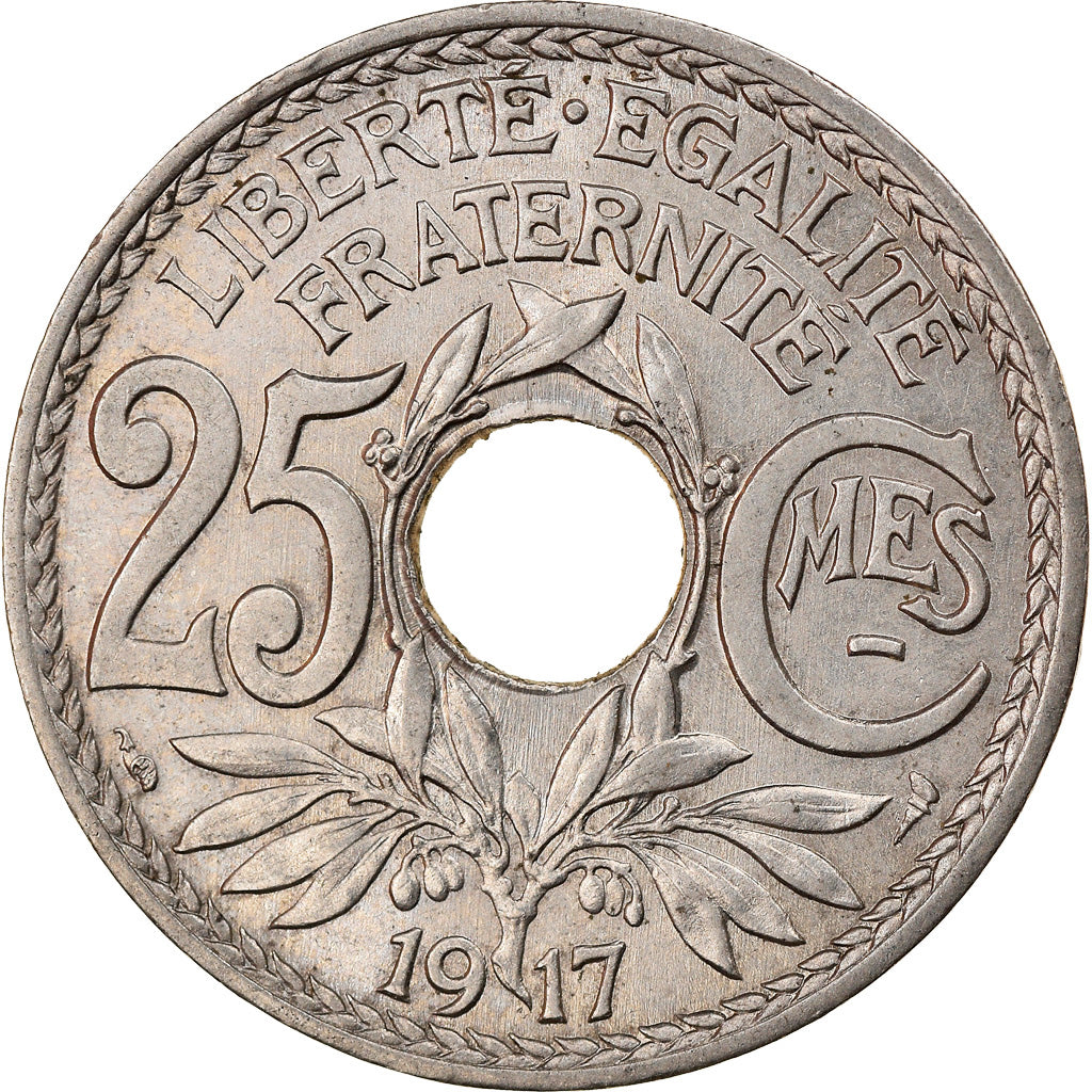 Münze, Frankreich, Lindauer, 25 Centimes, 1917, SS, Nickel, KM:867, Gadoury:379