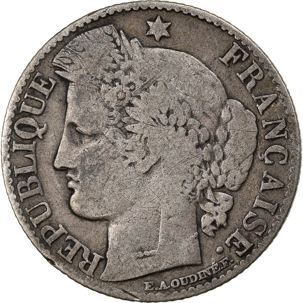 Münze, Frankreich, Cérès, 50 Centimes, 1872, Bordeaux, S, Silber, KM:834.2