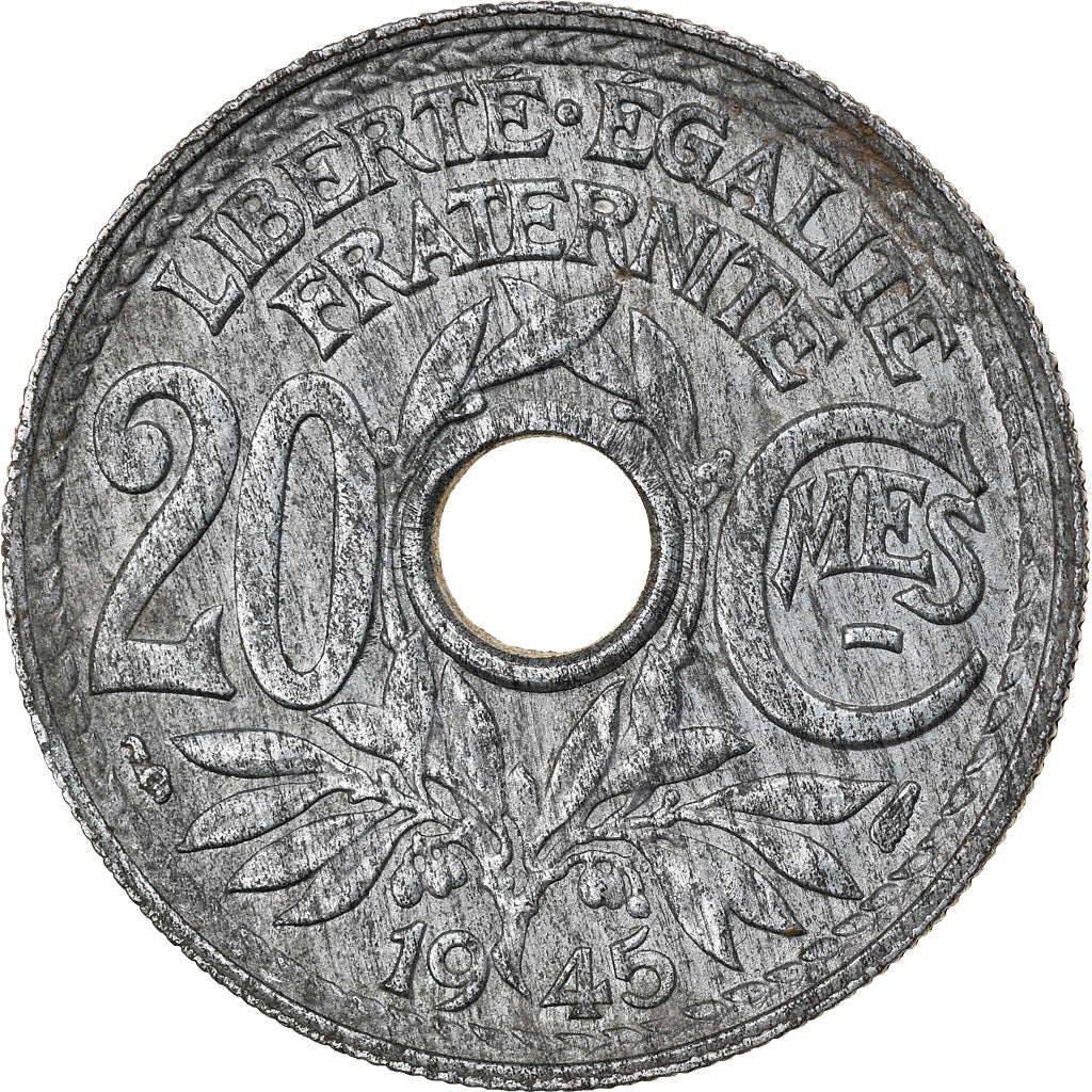 Coin, France, Lindauer, 20 Centimes, 1945, Paris, EF(40-45), Zinc, KM:907.1