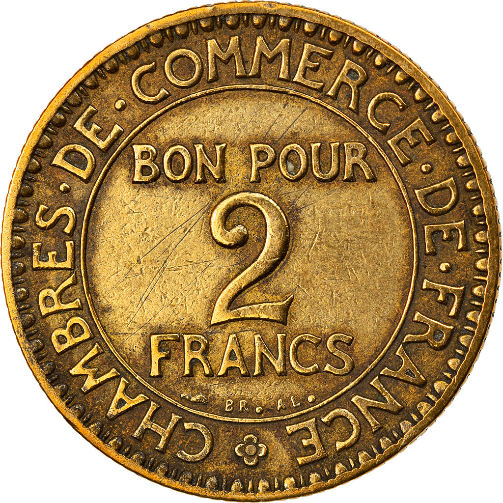 Moeda, França, Chambre de commerce, 2 Francs, 1920, Paris, VF(30-35)