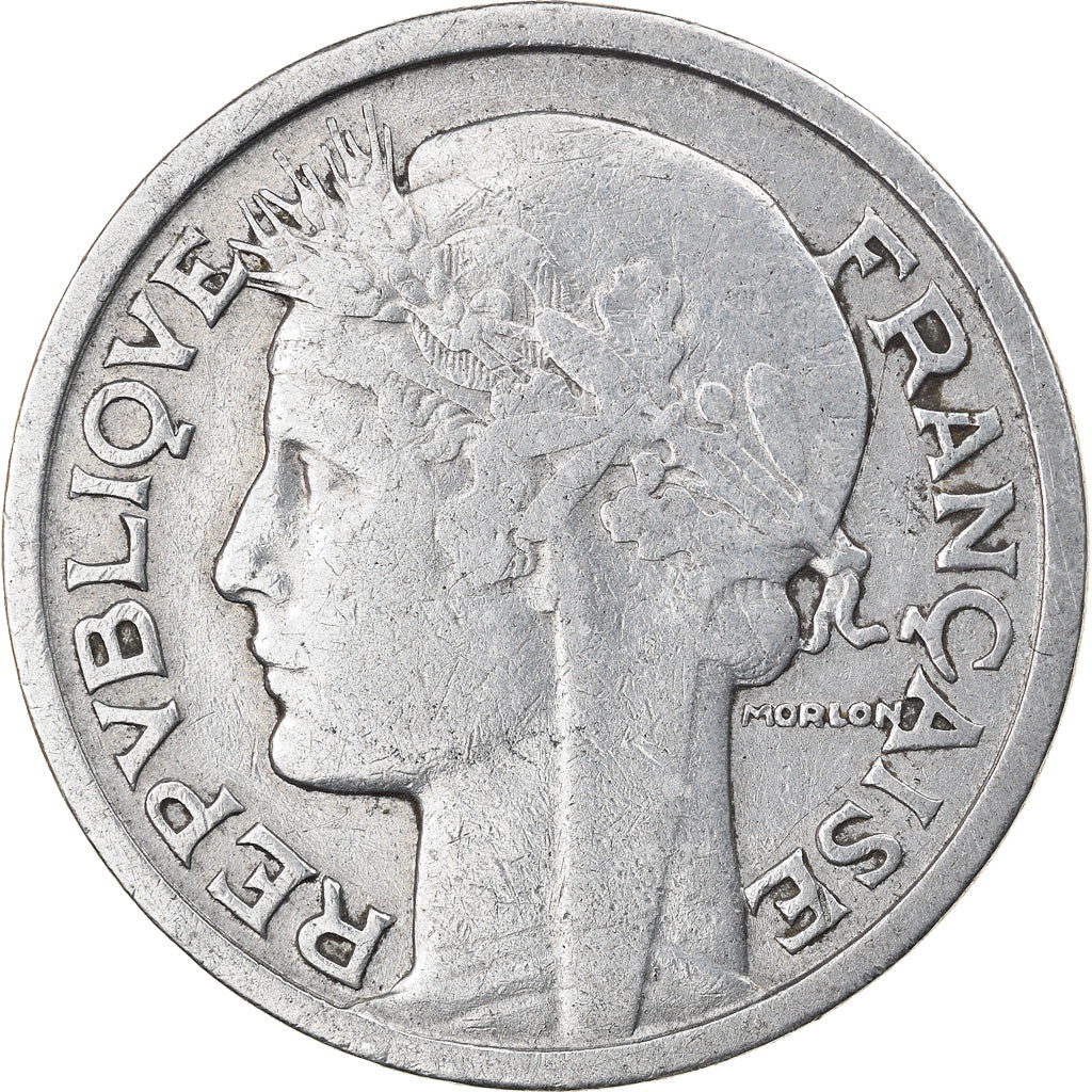 Moeda, França, Morlon, 2 Francs, 1945, Beaumont - Le Roger, VF(20-25)