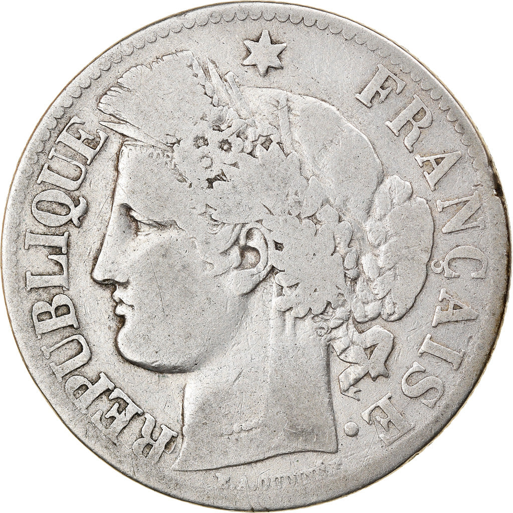 Monnaie, France, Cérès, 2 Francs, 1871, Bordeaux, TB, Argent, Gadoury:530