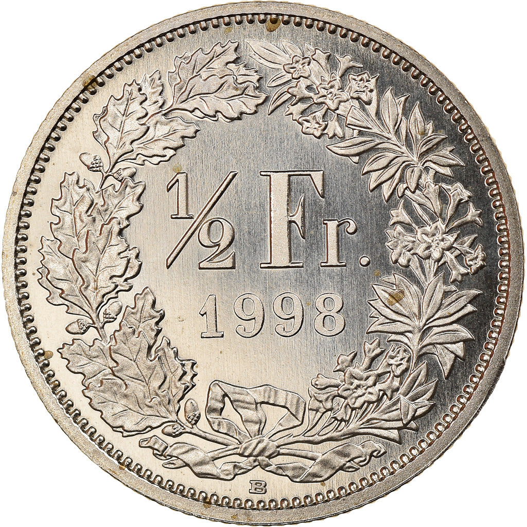 Coin, Switzerland, 1/2 Franc, 1998, Bern, MS(65-70), Copper-nickel, KM:23a.3
