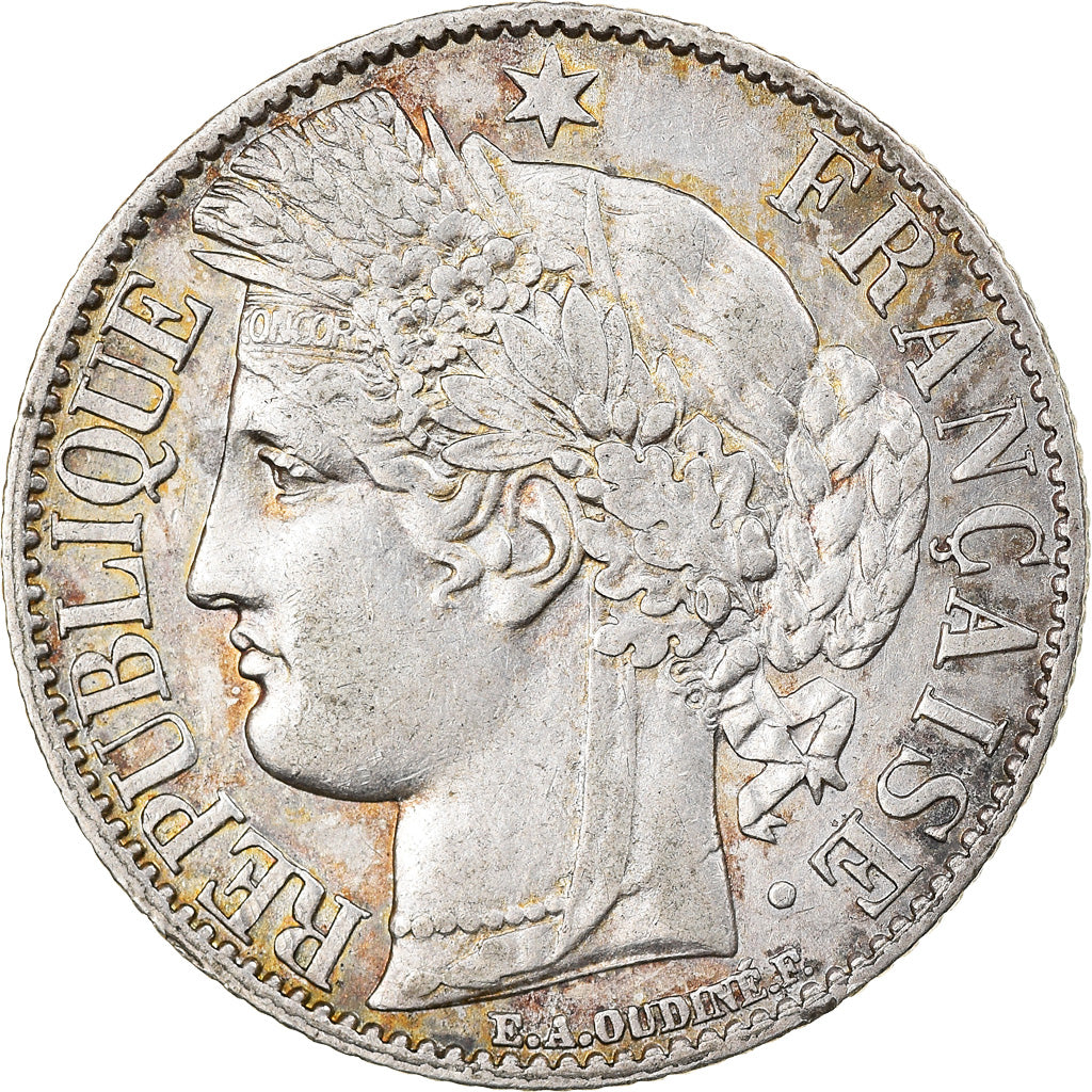 Moneta, Francia, Cérès, Franc, 1872, Paris, BB, Argento, KM:822.1
