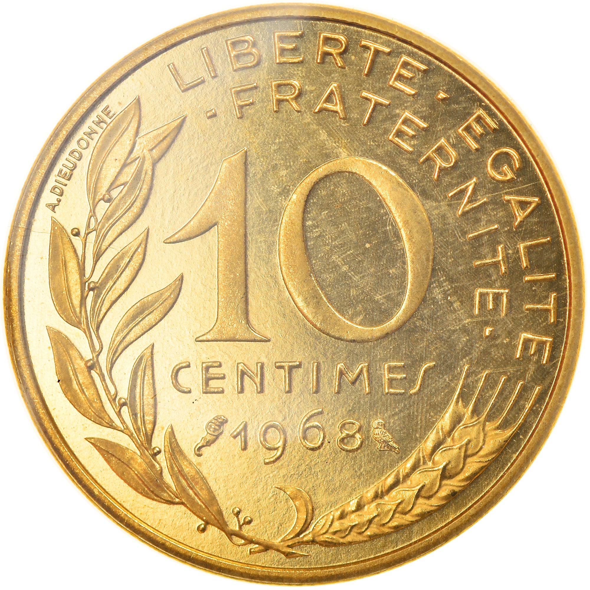 Monnaie, France, 10 Centimes, 1968, FDC, Aluminum-Bronze, KM:P392, Gadoury:46.P1