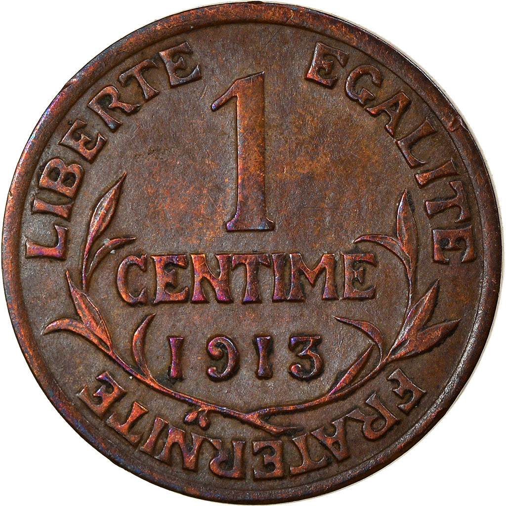 Moneda, Francia, Dupuis, Centime, 1913, Paris, MBC, Bronce, KM:840, Gadoury:90