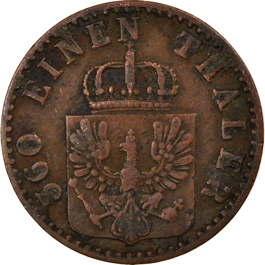 Moeda, Estados Alemães, PRUSSIA, Wilhelm I, Pfennig, 1864, Berlin, VF(30-35)