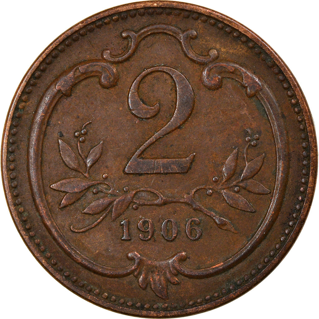 Moneta, Austria, Franz Joseph I, 2 Heller, 1906, BB, Bronzo, KM:2801