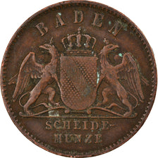 Moneta, Stati tedeschi, BADEN, Friedrich I, Kreuzer, 1867, MB+, Rame, KM:242