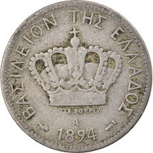 Moneta, Grecia, George I, 10 Lepta, 1894, Paris, MB+, Rame-nichel, KM:59