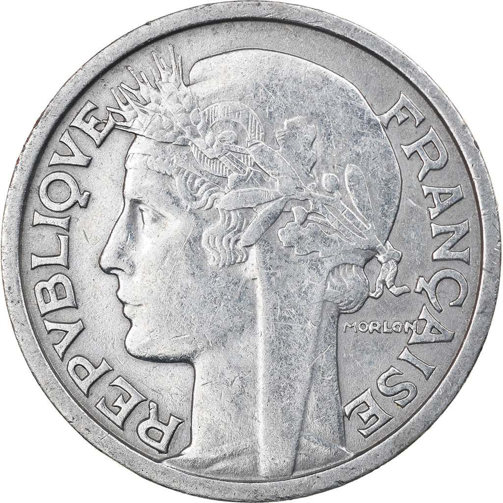Moneta, Francia, Morlon, 2 Francs, 1947, Paris, BB, Alluminio, KM:886a.1
