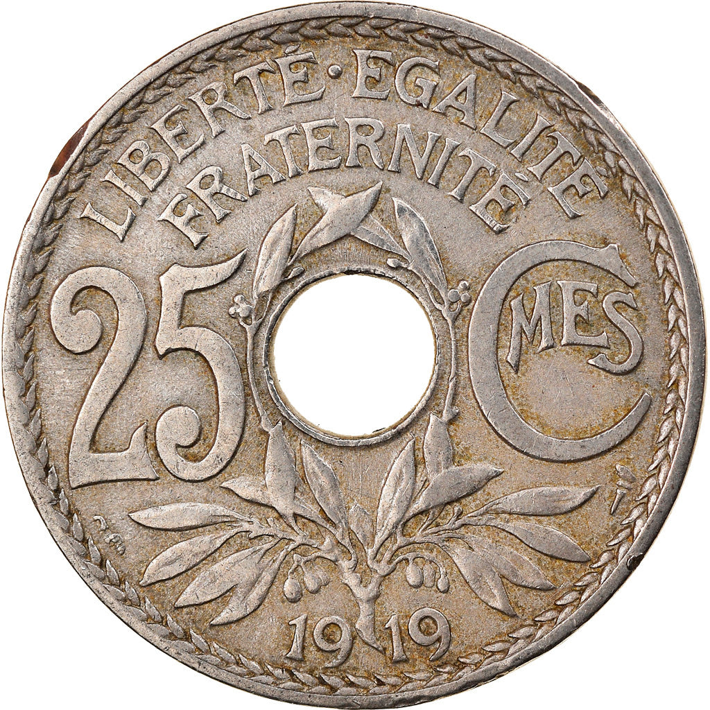 Monnaie, France, Lindauer, 25 Centimes, 1919, TB+, Copper-nickel, Gadoury:380