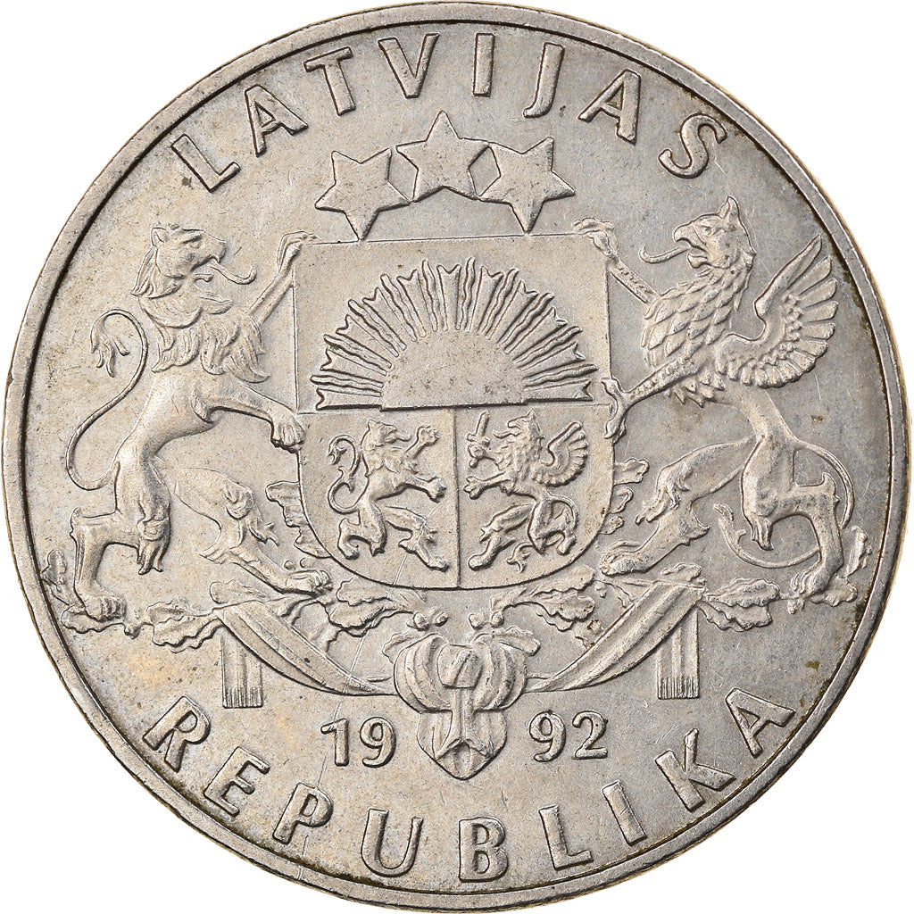 Münze, Latvia, 2 Lati, 1992, SS, Copper-nickel, KM:14