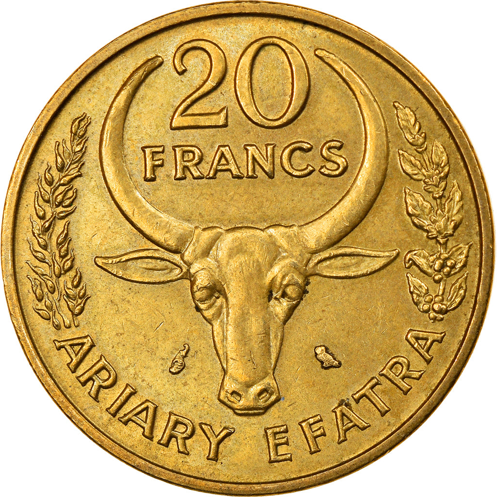 Monnaie, Madagascar, 20 Francs, 4 Ariary, 1971, Paris, SUP, Aluminum-Bronze