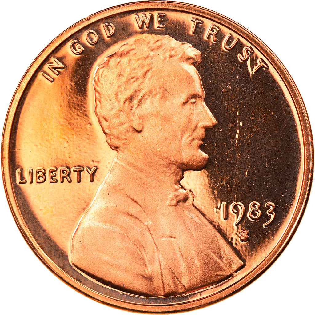 Coin, United States, Lincoln Cent, Cent, 1983, U.S. Mint, San Francisco, Proof