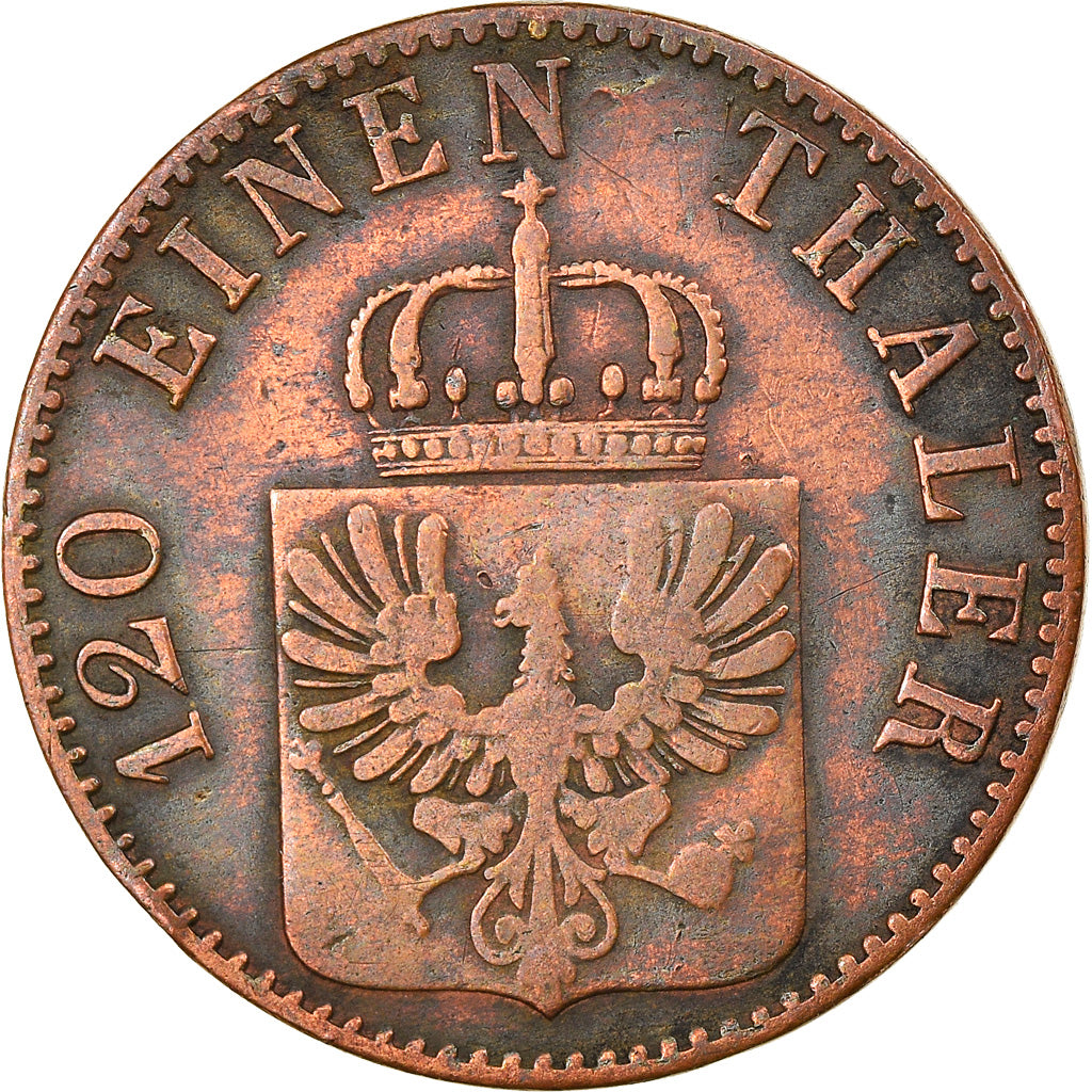 Münze, Deutsch Staaten, PRUSSIA, Wilhelm I, 3 Pfennig, 1861, Berlin, S+
