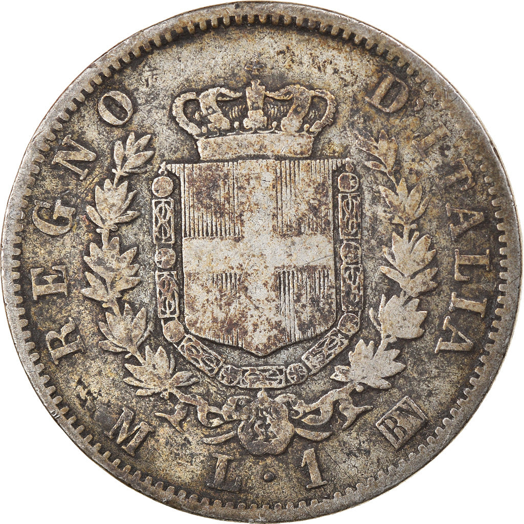 Coin, Italy, Vittorio Emanuele II, Lira, 1867, Milan, F(12-15), Silver, KM:5a.1