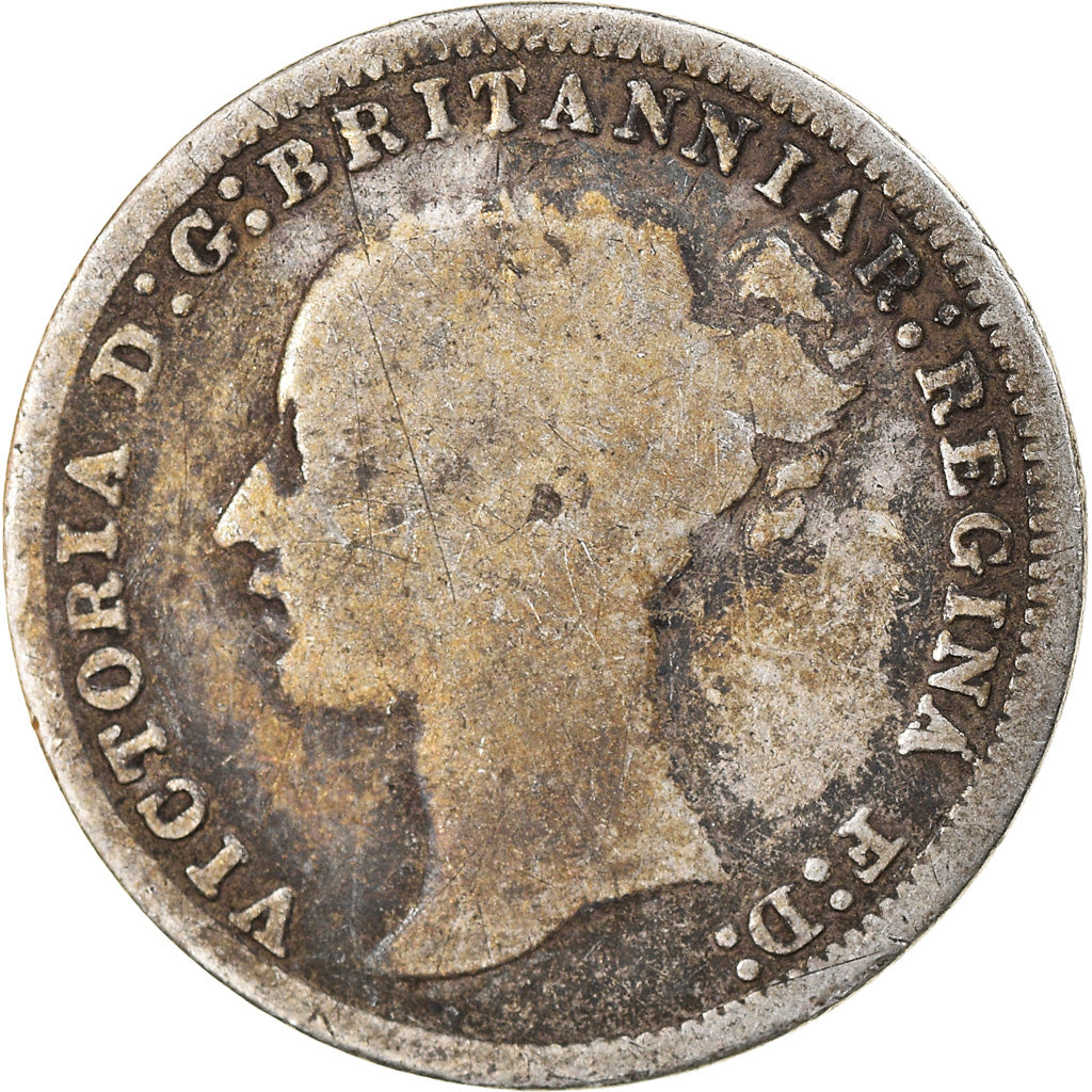 Coin, Great Britain, Victoria, 3 Pence, 1875, VF(20-25), Silver, KM:730