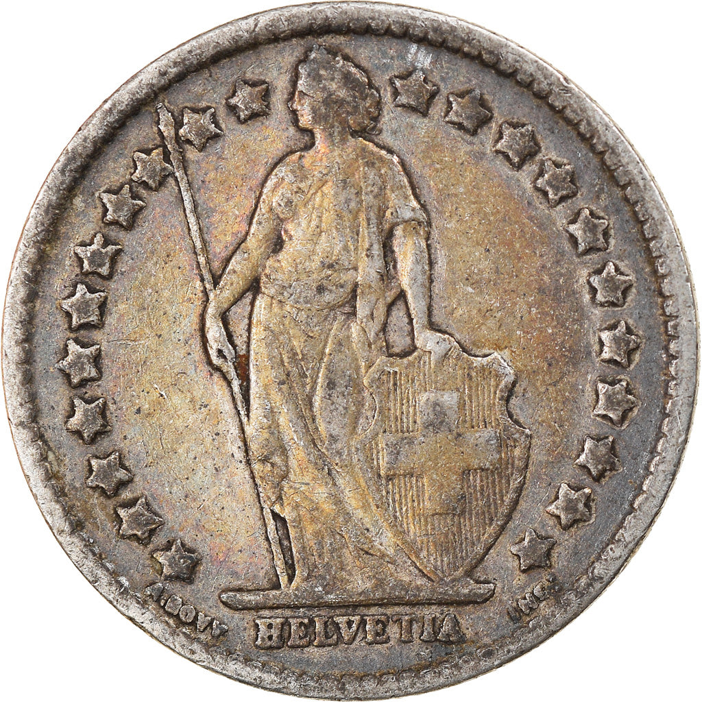 Moneta, Svizzera, 1/2 Franc, 1899, Bern, MB+, Argento, KM:23