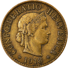 Moneta, Svizzera, 5 Rappen, 1918, Bern, BB, Ottone, KM:26a