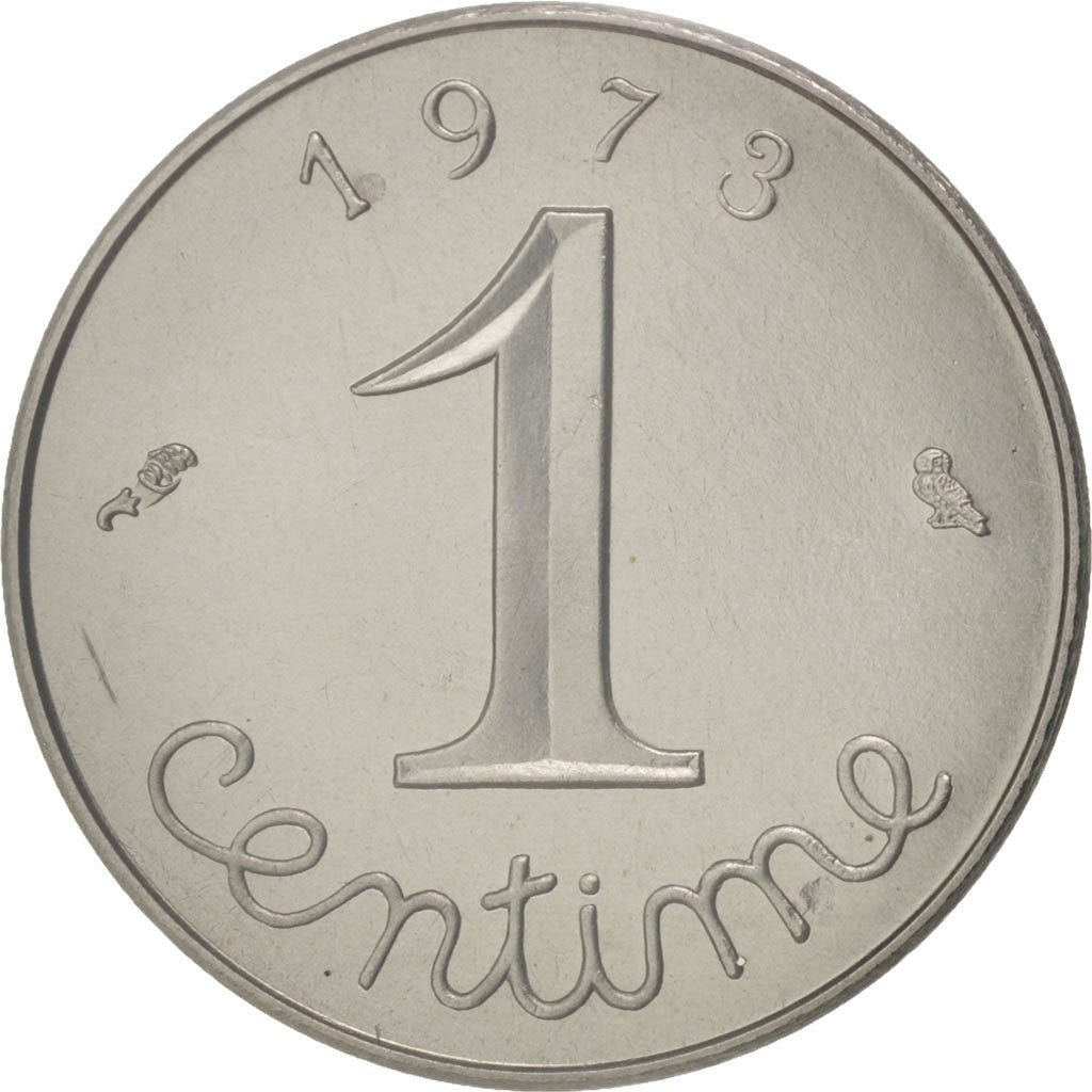 FRANCE, Centime, 1973, KM #P461, MS(65-70), Chrome-Steel, Gadoury #4.P1, 3.30