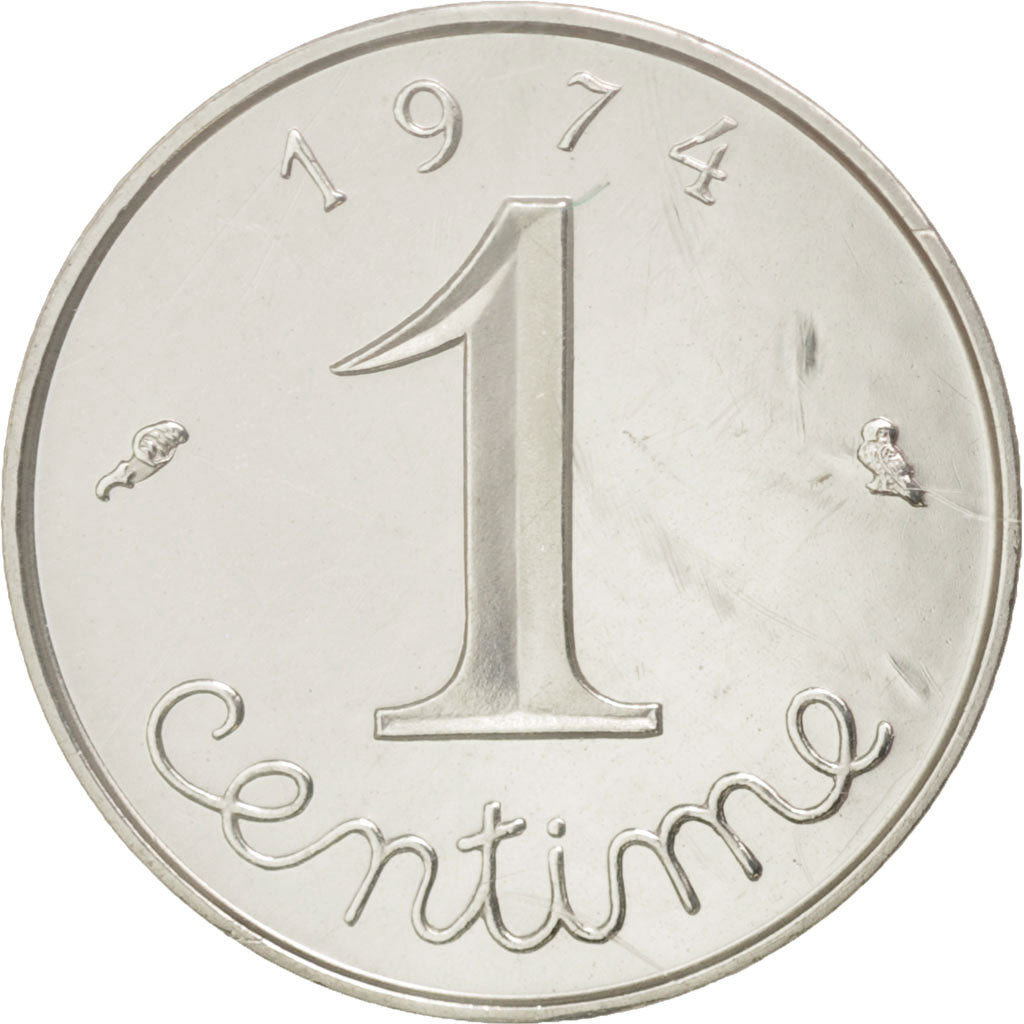 FRANCE, Centime, 1974, KM #P486, MS(65-70), Silver, Gadoury #4.P2, 4.40