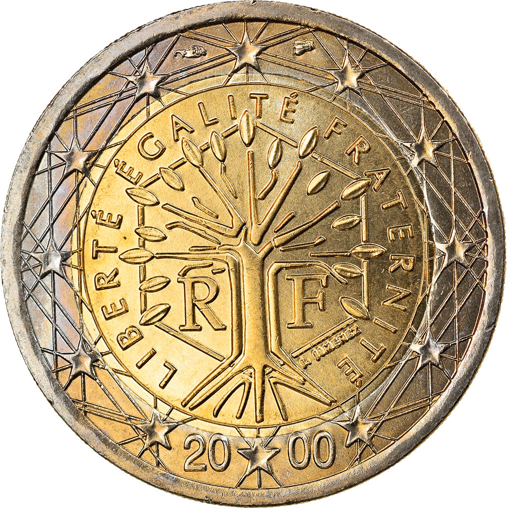 France, 2 Euro, 2000, Paris, SPL, Bi-Metallic, KM:1289