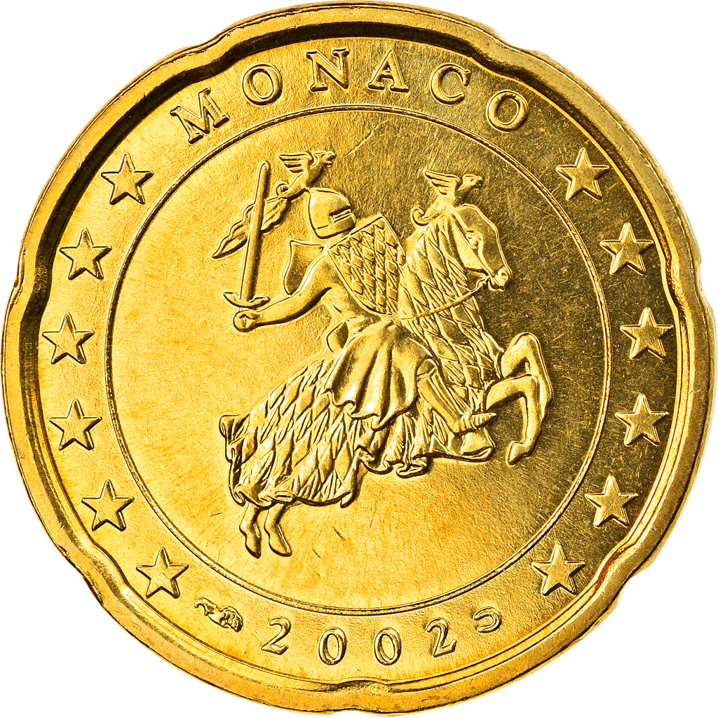 Monaco, 20 Euro Cent, 2002, Paris, SPL, Ottone, KM:171