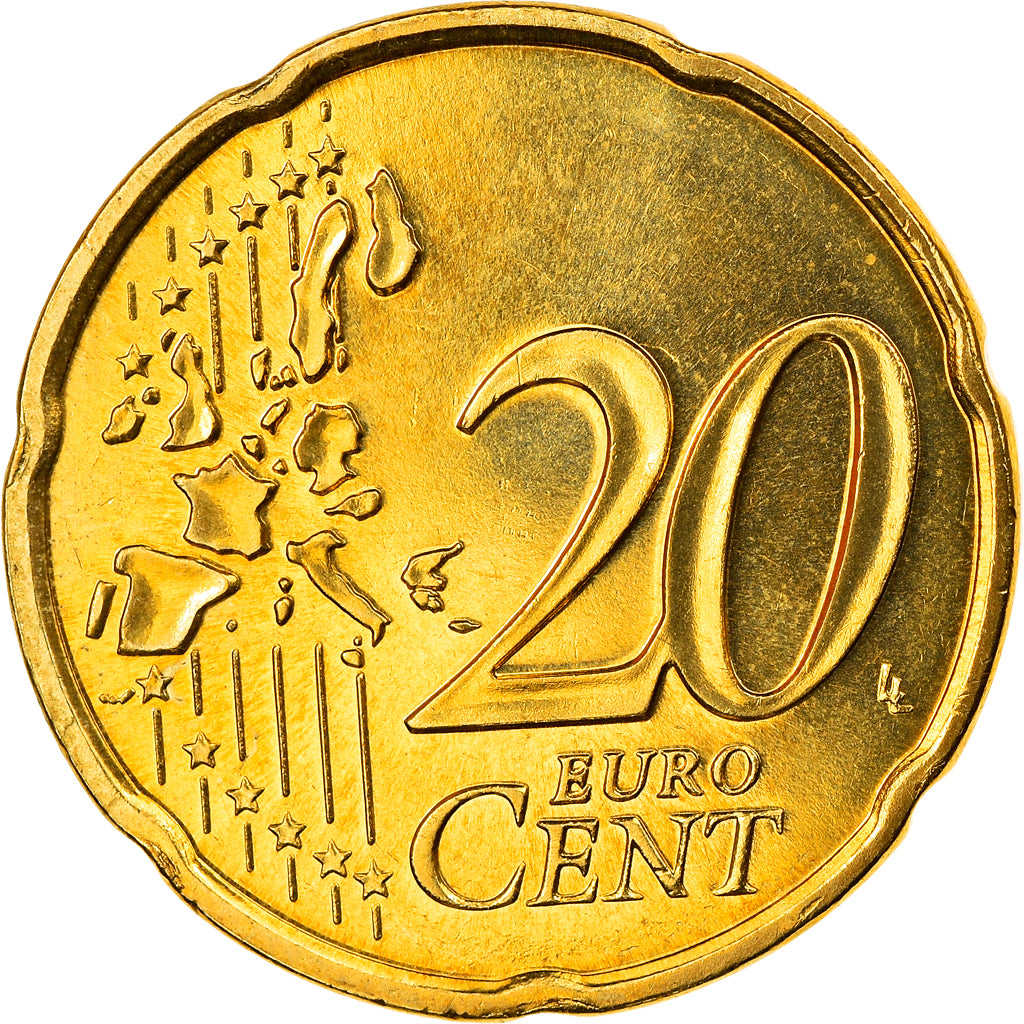 Monaco, 20 Euro Cent, 2002, Paris, SPL, Ottone, KM:171