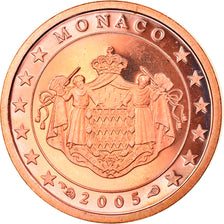 Monaco, Euro Cent, 2005, Paris, Proof, MS(63), Copper Plated Steel, KM:167