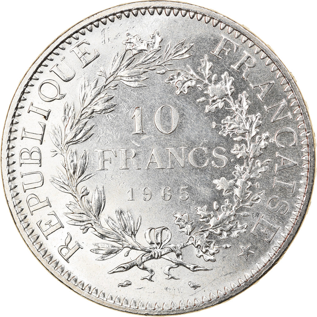 Münze, Frankreich, Hercule, 10 Francs, 1965, Paris, VZ, Silber, KM:932