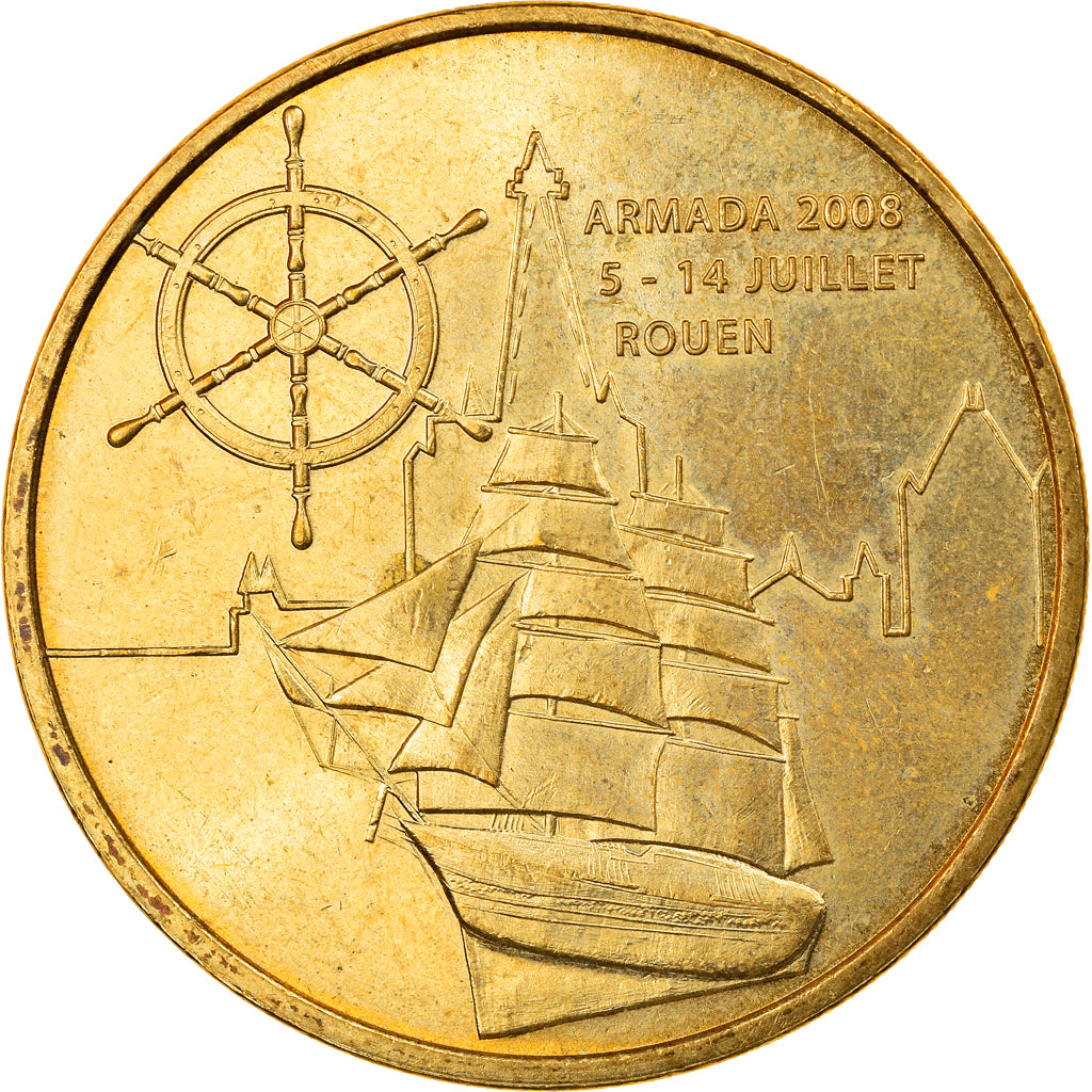 Francia, Token, Jetón turístico, Rouen - Armada, 2008, MDP, MBC, Aluminio y