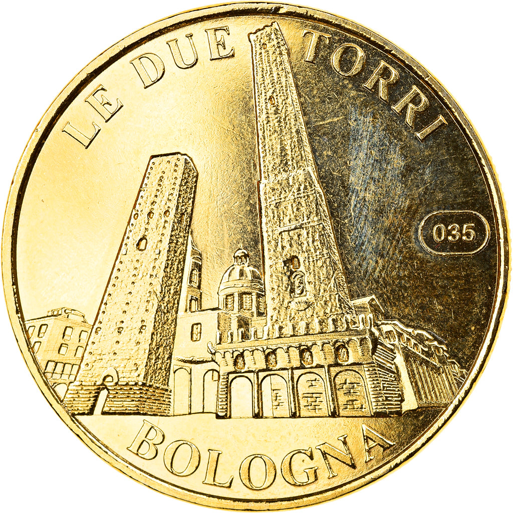 Italy, Token, 2004, Bologne - Les deux tours, AU(55-58), Cupro-nickel Aluminium