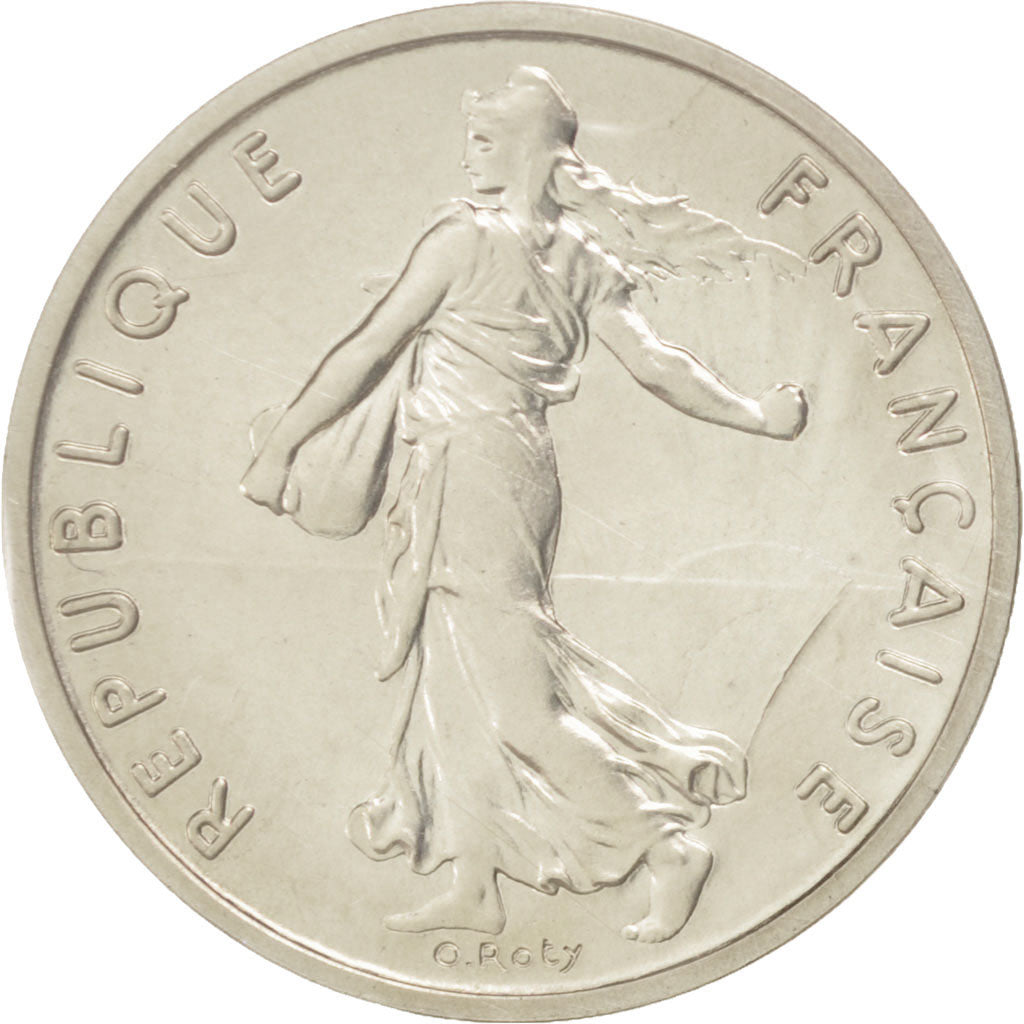 Coin, France, 1/2 Franc, 1974, MS(65-70), Silver, KM:P498, Gadoury:91.P2