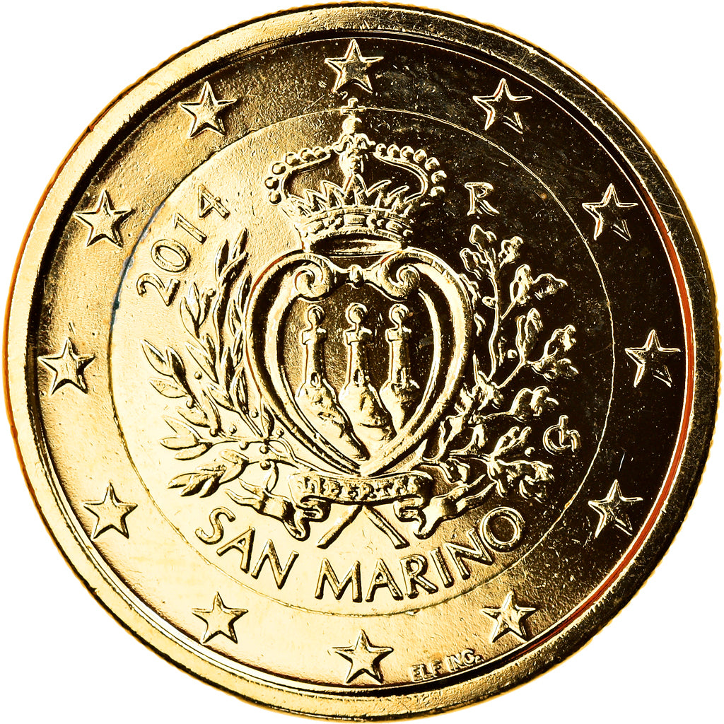 San Marino, Euro, 2014, Rome, golden, SPL, Bi-Metallic