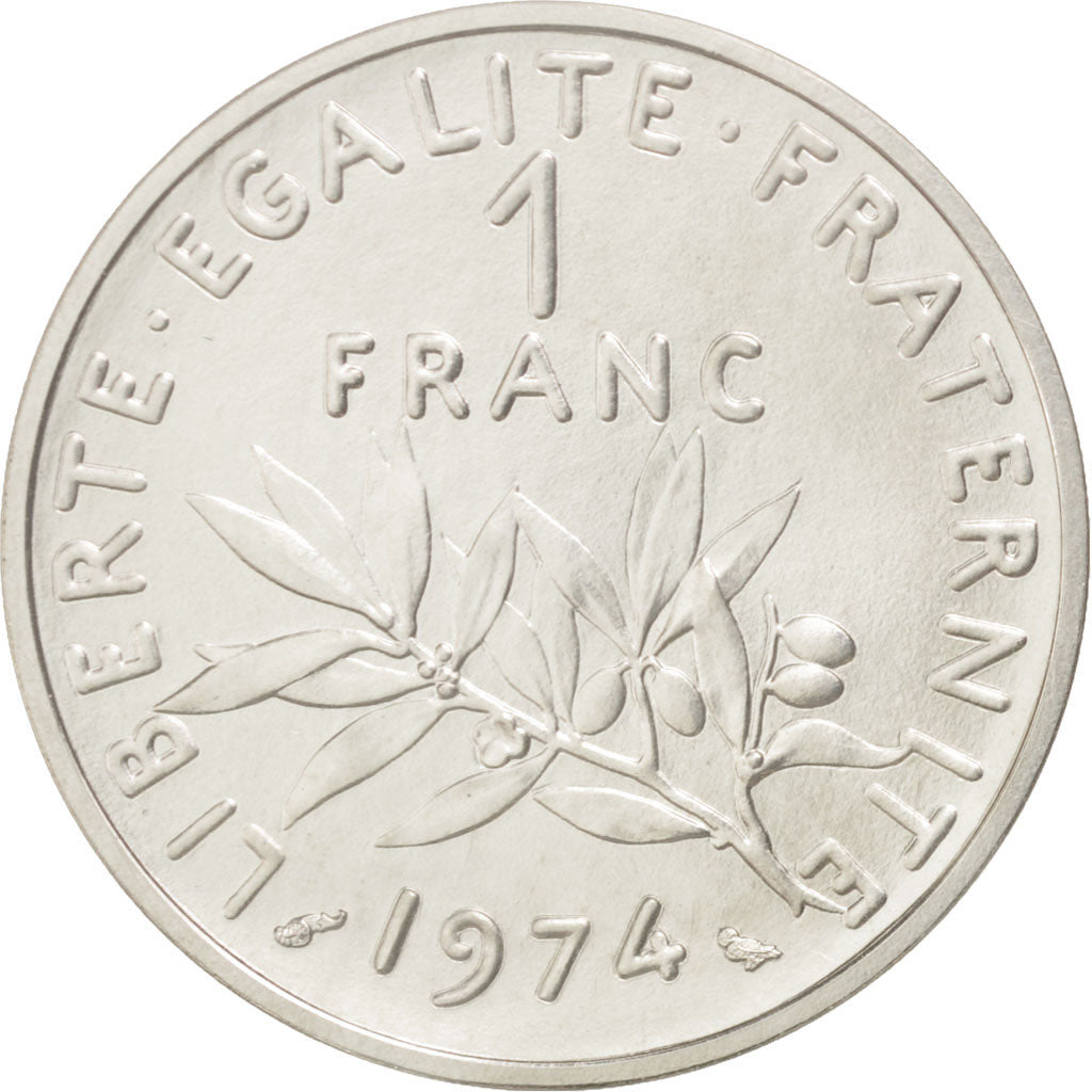 Vème République, 1 Franc Semeuse 1974, Piéfort Argent, KM P501