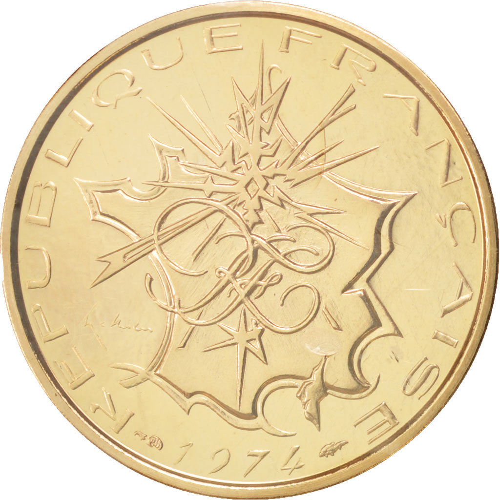 Munten, Frankrijk, 10 Francs, 1974, FDC, Nickel-brass, KM:P506, Gadoury:186.P1