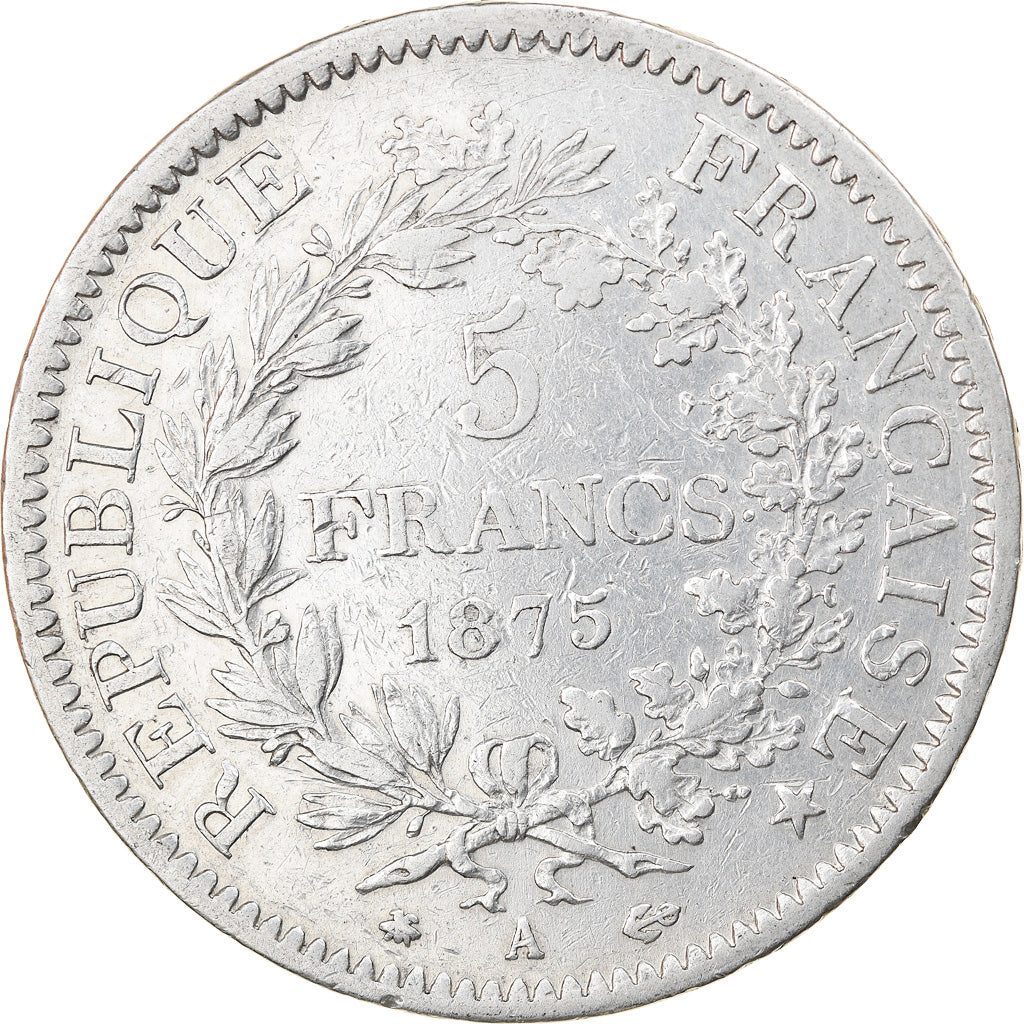 Münze, Frankreich, Hercule, 5 Francs, 1875, Paris, SS, Silber, KM:820.1