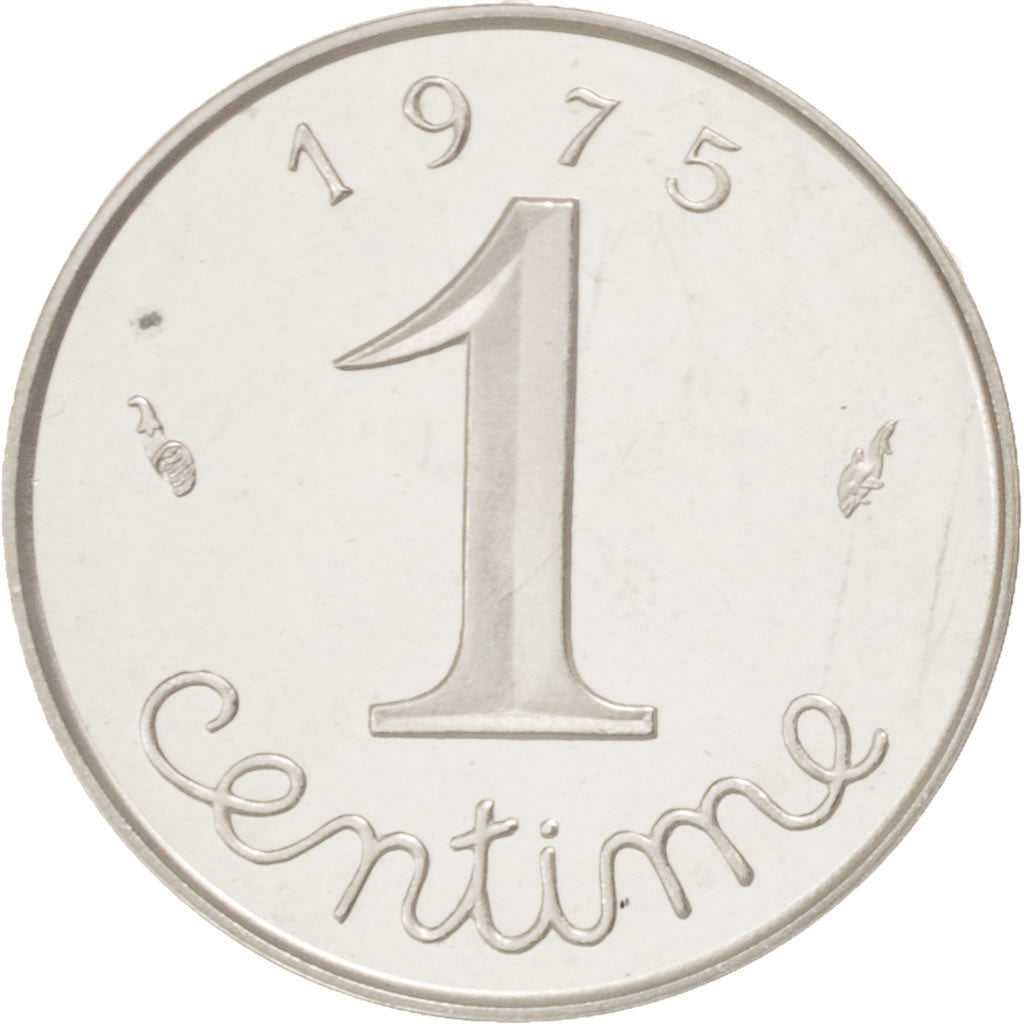 FRANCE, Centime, 1975, KM #P513, MS(65-70), Silver, Gadoury #4.P2, 4.40