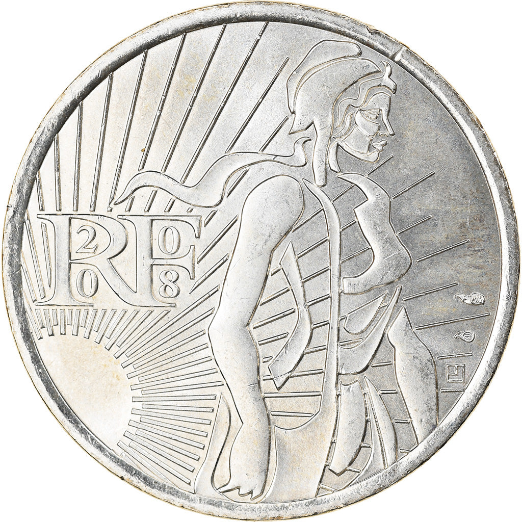 France, 5 Euro, 2008, AU(55-58), Silver, Gadoury:EU287, KM:1534