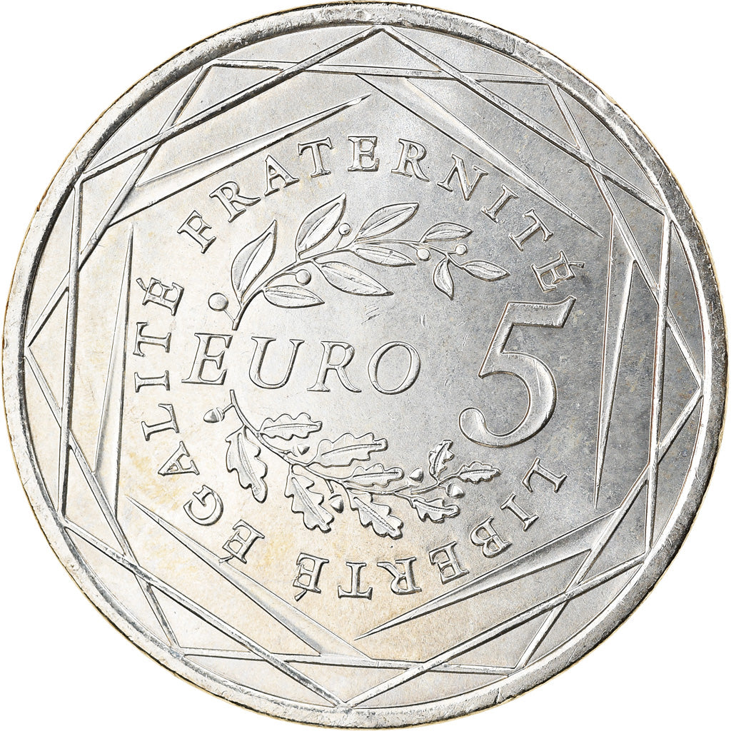 France, 5 Euro, 2008, AU(55-58), Silver, Gadoury:EU287, KM:1534