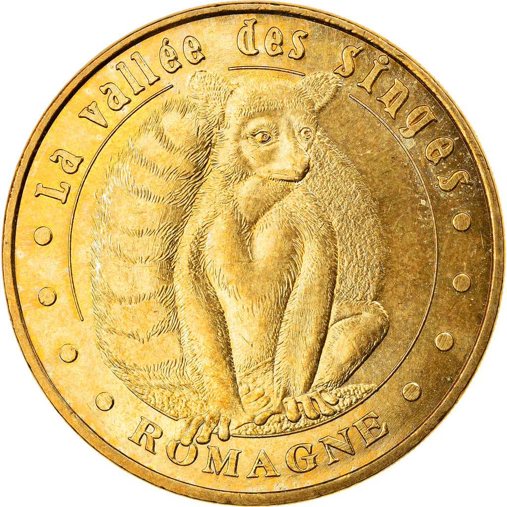 Francia, Token, Jetón turístico, 86/ Vallée des Singes - Lémurien - Romagne