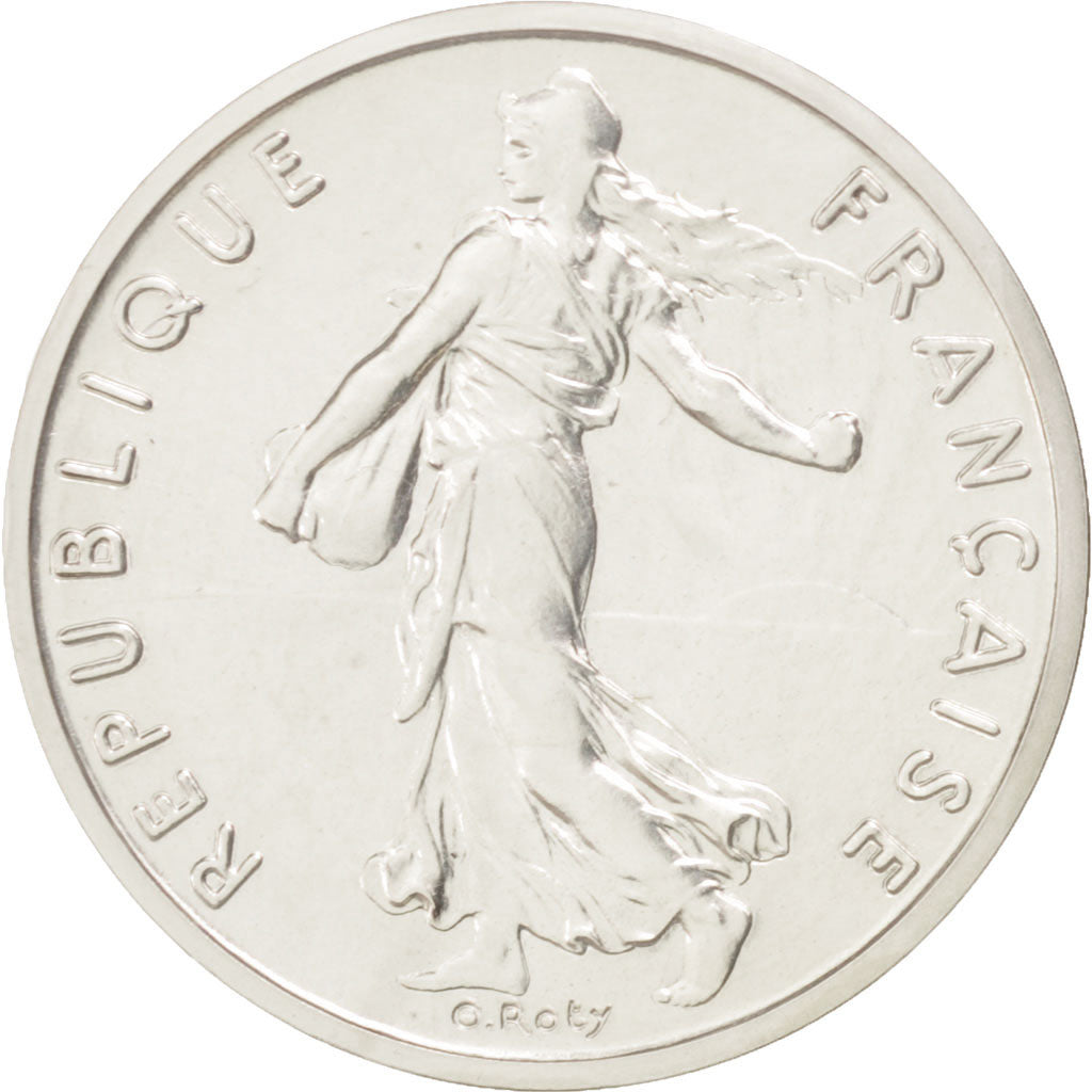 FRANCE, 1/2 Franc, 1975, KM #P525, MS(65-70), Silver, Gadoury #91.P2, 11.00